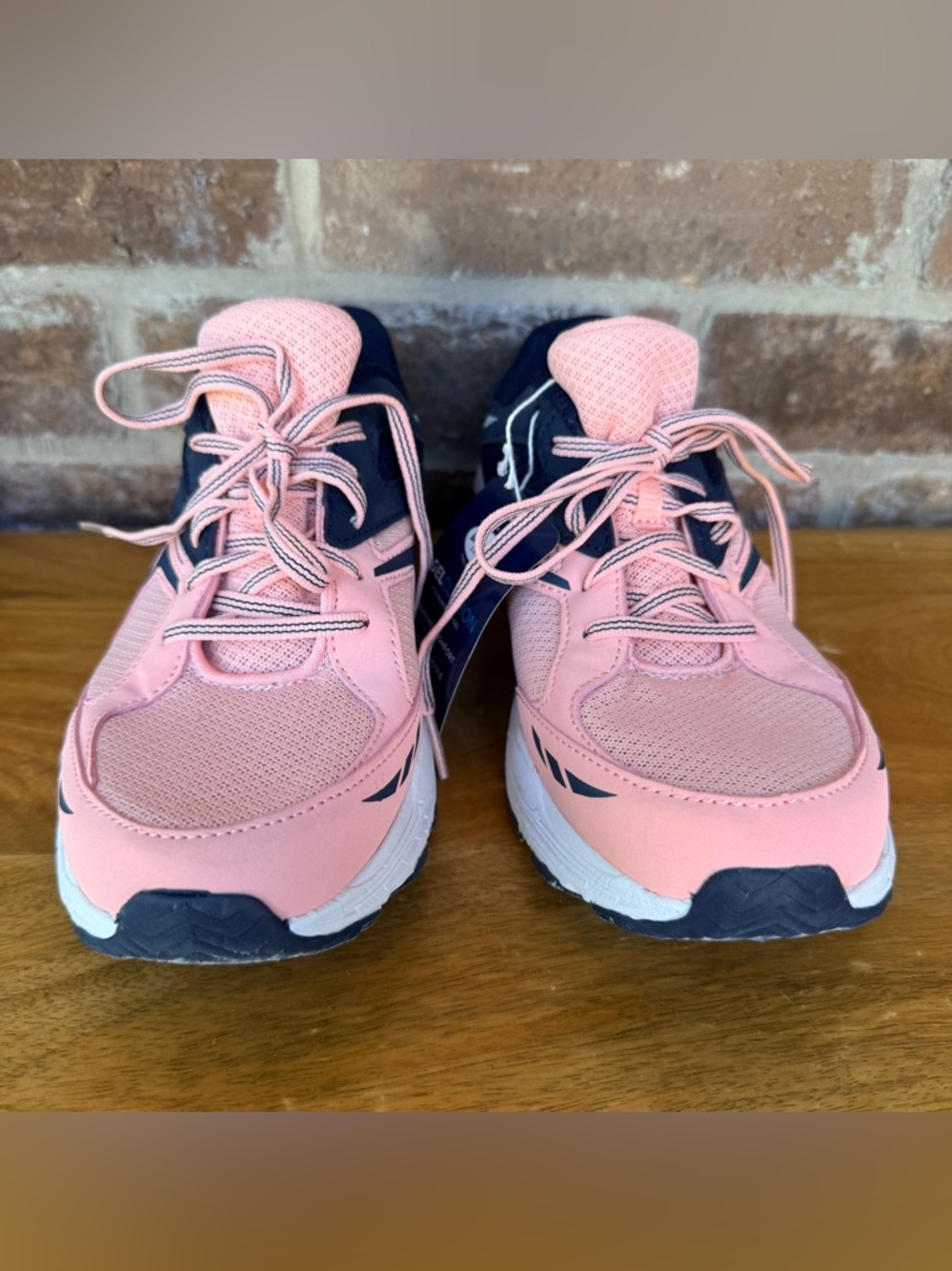 Dr. Scholl's Peach Pink and Navy Women's Athletic Sneakers - Picture 3 of 5